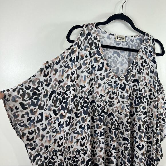 Show Me Your Mumu Oversized Animal Print Poncho Top Small Beach Summer Boho - Picture 4 of 10